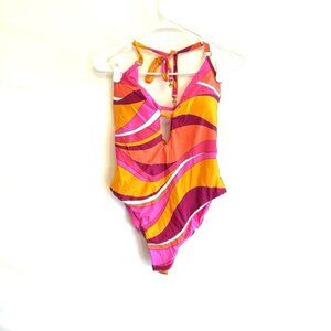 Trina Turk Women’s Pink Orange One Piece Swimsuit Size 8
